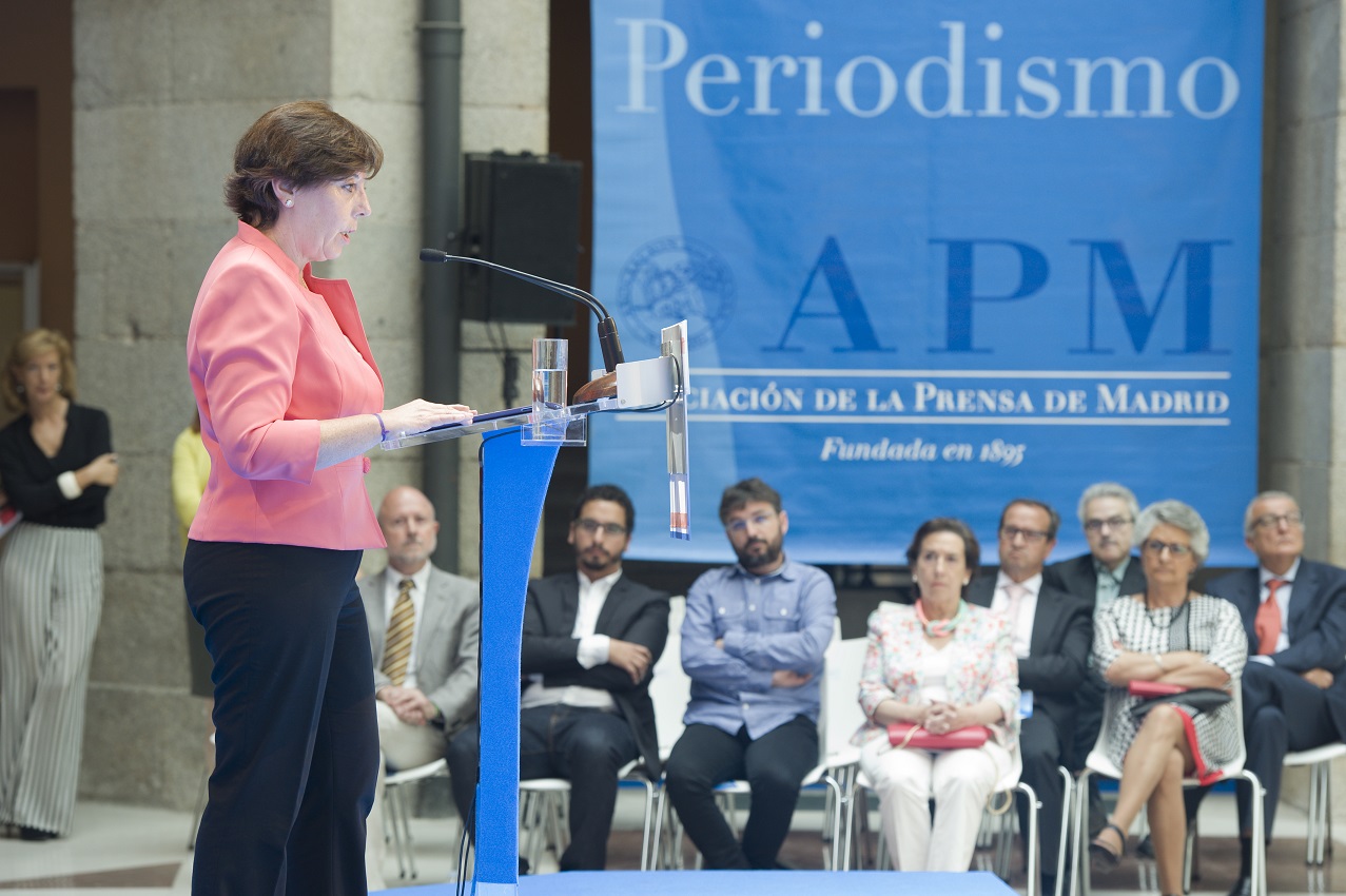 Carmen del Riego, presidenta de la APM, durante su discurso. Foto: Pablo Vázquez/APM